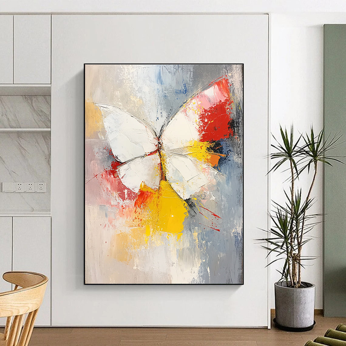 Textured Butterfly Painting for Bohemian Bedroom & Nature - Inspired Gallery STSC552