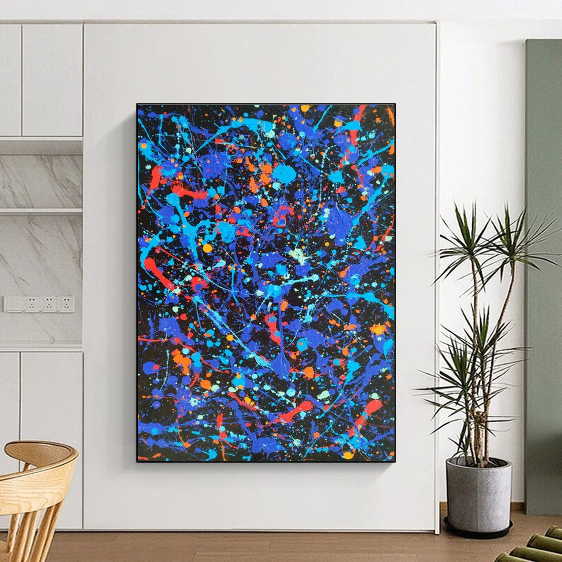 Colorful Splatter Abstract Art for Artistic Studio & Trendy Bar DLZ0763