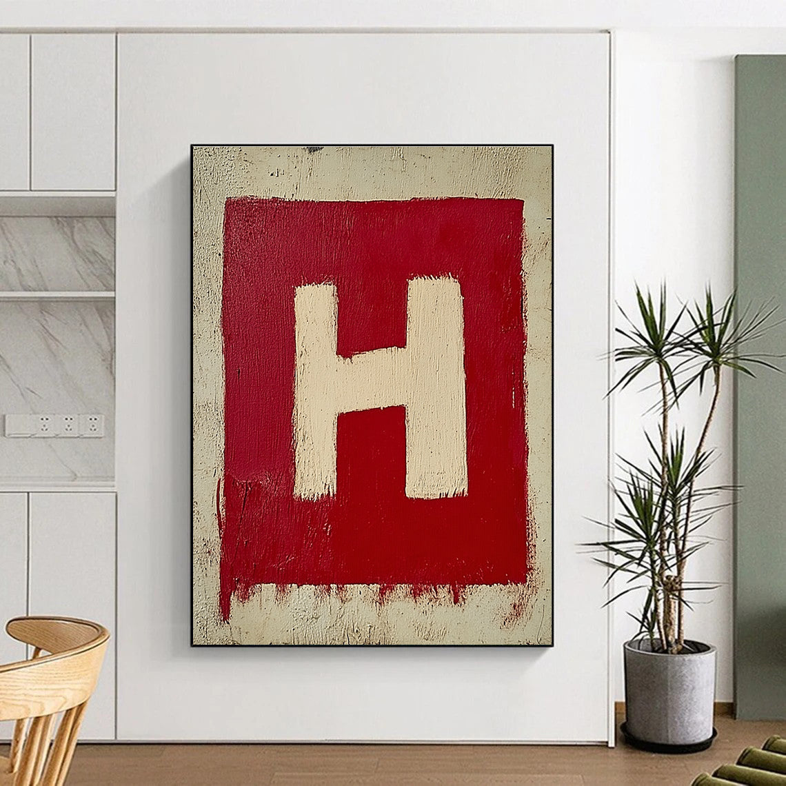 Red and White “H” for Industrial - Style Loft & Minimalist Office STSC1163