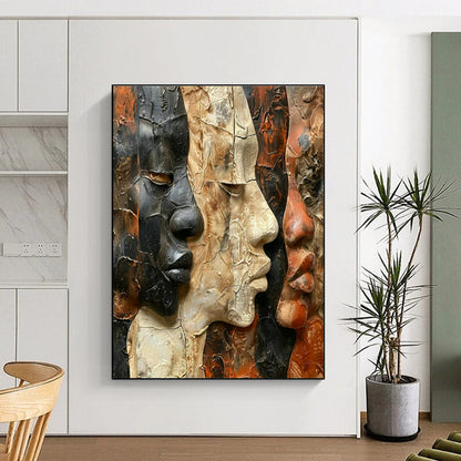 Face Relief Art for Cultural Gallery & Eclectic Home Foyer DLZ1711