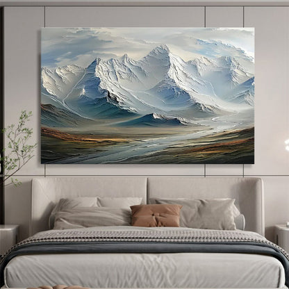 Majestic Snow - Capped Mountain Art for Luxury Ski Resort Lobbies DLZ3112