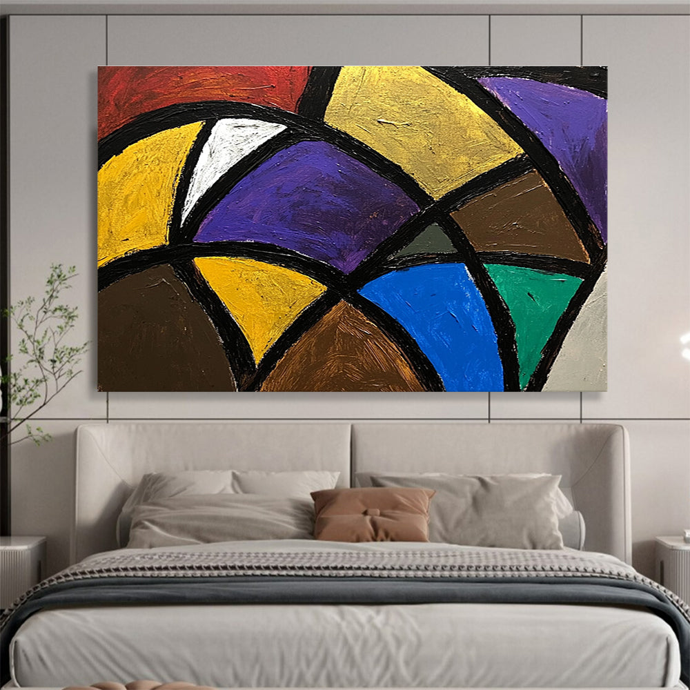 Colorful Geometric Mosaic Art for Modern Living Room & Creative Office SC440