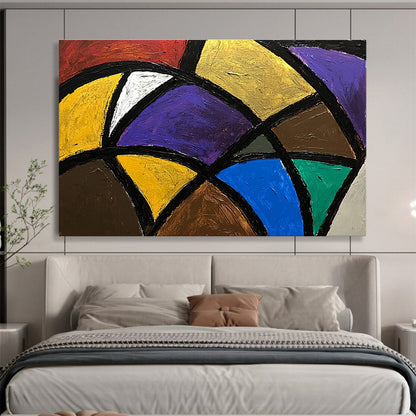 Colorful Geometric Mosaic Art for Modern Living Room & Creative Office SC440