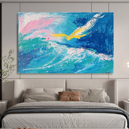 Yellow Bird Over Waves Art for Nautical Nursery & Adventure - Lover’s Study SC364
