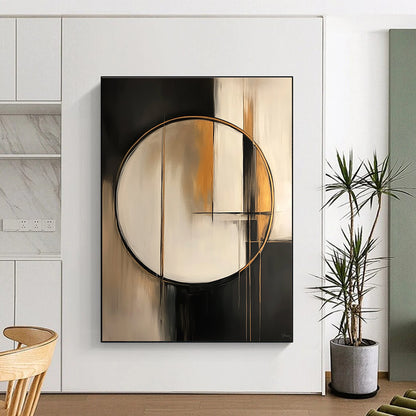 Gold - Accented Circular Abstract for High - End Boutique & Modern Dining Room STSC209