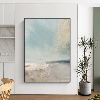 Light Abstract Coastal Landscape Art for Beach House Living Room & Art - Themed Restaurant DLZ2068