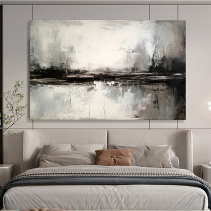 Black - White - Grey Landscape Abstract Art for Modern Office DLZ2726