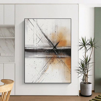 Black, White, and Brown Abstract for Industrial Loft & Art Gallery Corridor STSC321