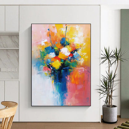 Colorful Abstract Flower Bouquet for Vibrant Dining Room & Creative Studio STSC251