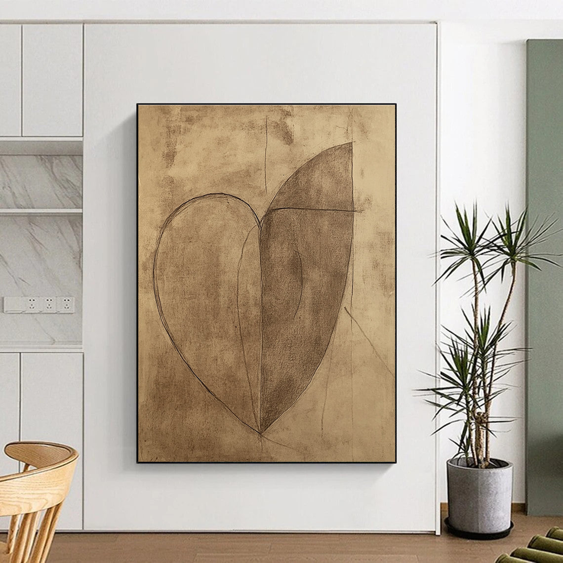 Minimalist Heart Sketch for Romantic Bedroom & Sentimental Art Gallery STSC983