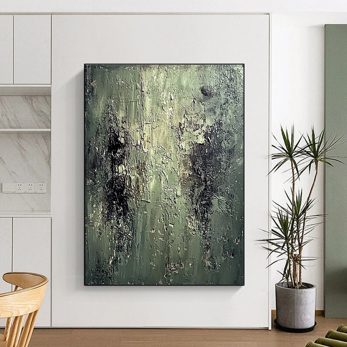 Textured Green Abstract for Industrial - Chic Loft & Artistic Studio STSC587