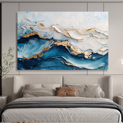 Minimalist Textured Wave Art for Scandinavian - Style Home & Calm Meditation Space SC102