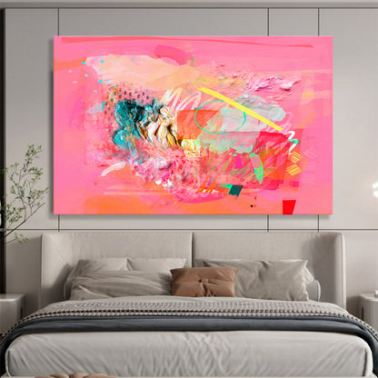 Pink - Orange Creative Abstract Art for Trendy Cafés DLZ2412