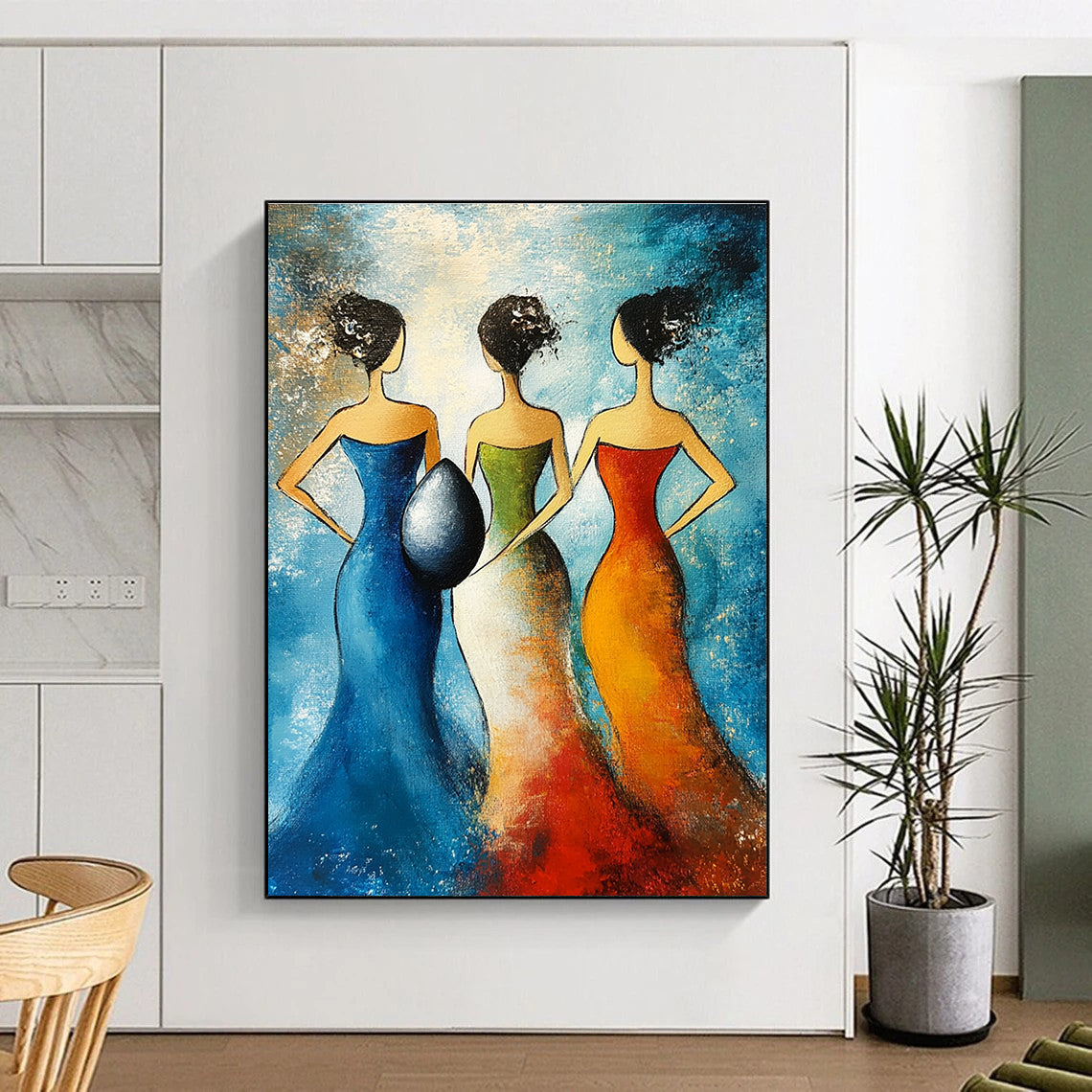 Three Women Art for Ethnic - Themed Boutique & Vibrant Home Dining Room STSC1444