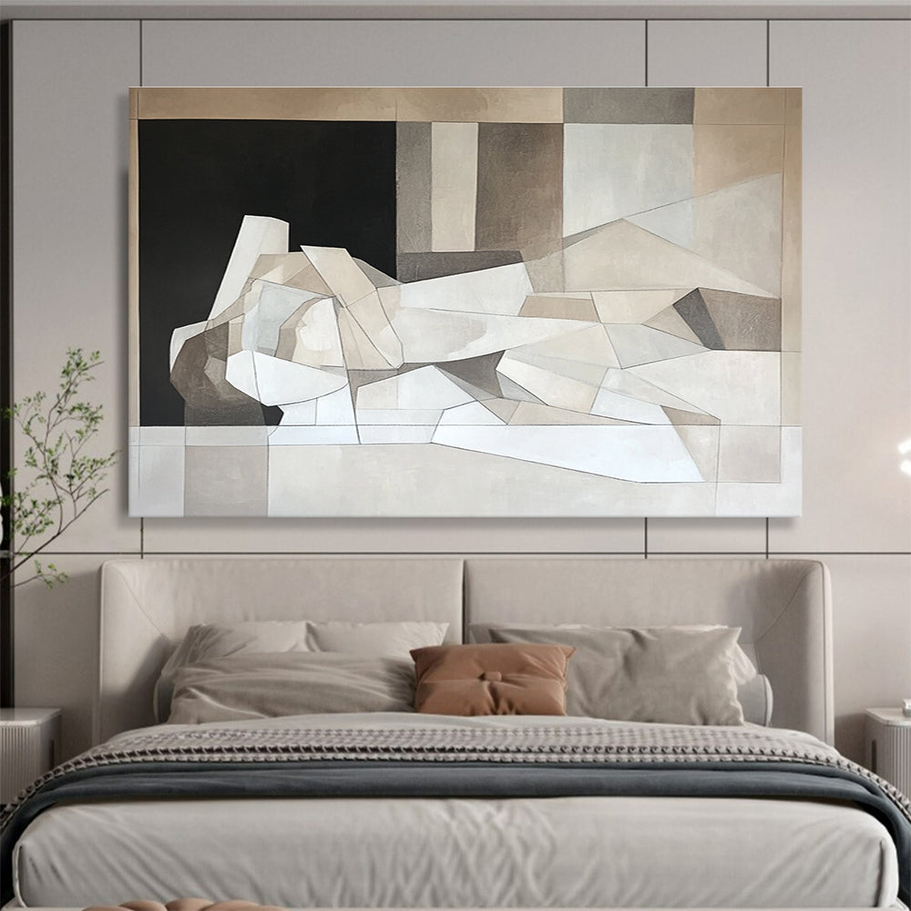 Geometric Neutral Tones Art for Modern Art Museum & Minimalist Office SC457