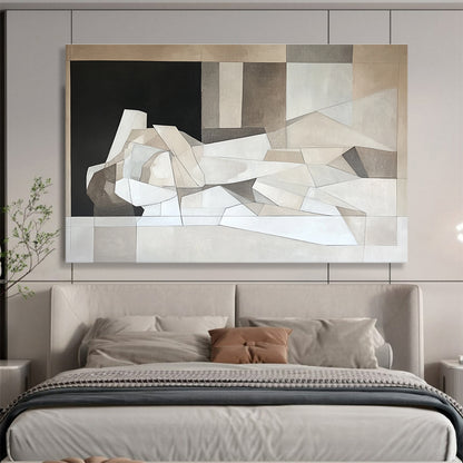 Geometric Neutral Tones Art for Modern Art Museum & Minimalist Office SC457