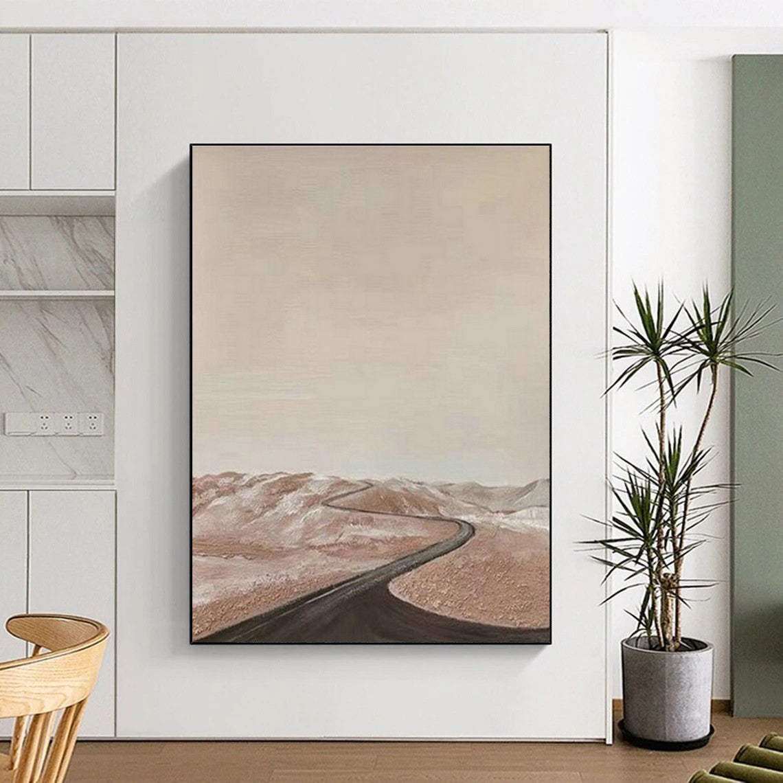Desert Road Abstract Art for Modern Travel Agency & Minimalist Home Office DLZ1510