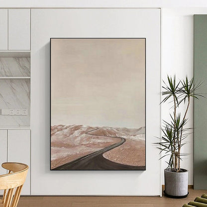 Desert Road Abstract Art for Modern Travel Agency & Minimalist Home Office DLZ1510