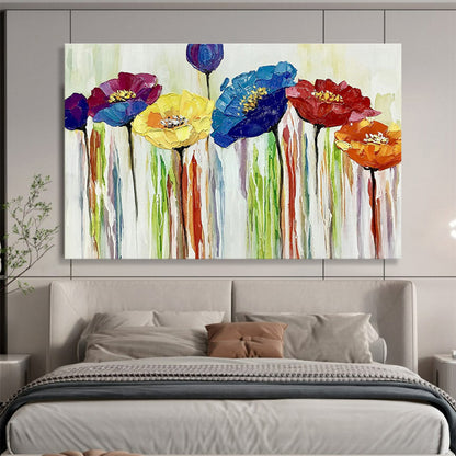 Colorful Flower Oil Painting for Bohemian - Style Café Breakfast Nooks DLZ3167