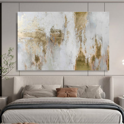 Gold - White Abstract Texture Art for Luxury Hotel Suite DLZ2905