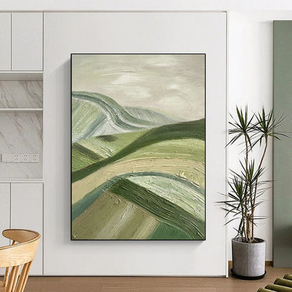 Green Rolling Hills Painting for Country Kitchen & Hiking Lodge DLZ0606