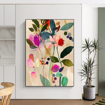 Vibrant Floral Abstract Art for Garden Room & Café STSC043