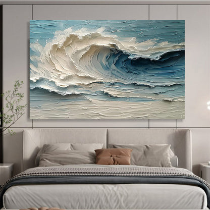 Textured Sea Wave Art for Coastal Seafood Restaurant Bar Counters DLZ3200
