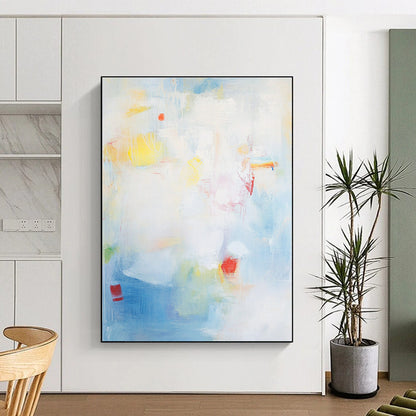 Light Blue and Colorful Abstract for Coastal Home Bedroom & Art Café STSC401