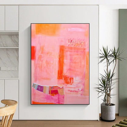 Pink - Orange Abstract Art for Romantic Bed and Breakfast Suites DLZ0177