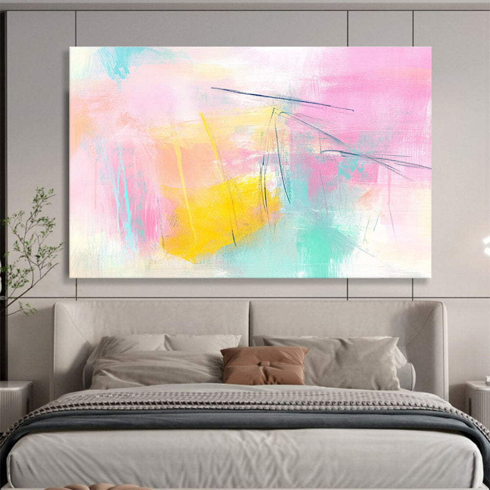Pastel Colorful Abstract Art for Girls' Bedroom & Bohemian Café SC211