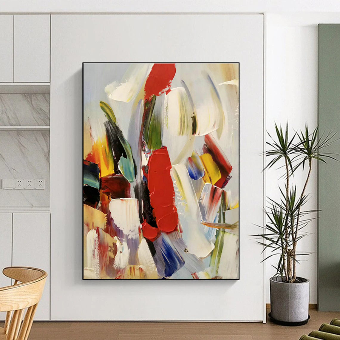 Colorful Brushstroke Abstract Art for Living Room & Art Studio DLZ0461