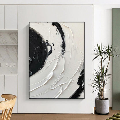 Black - White Swirl Texture Art for Avant - Garde Gallery & Trendy Nightclub DLZ2377