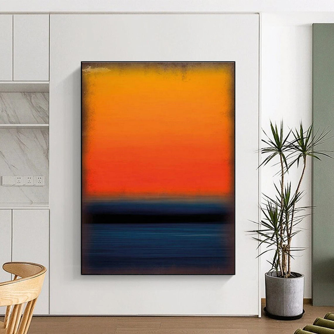 Minimalist Gradient Sunset Art for Beach House & Spa Retreat DLZ2301
