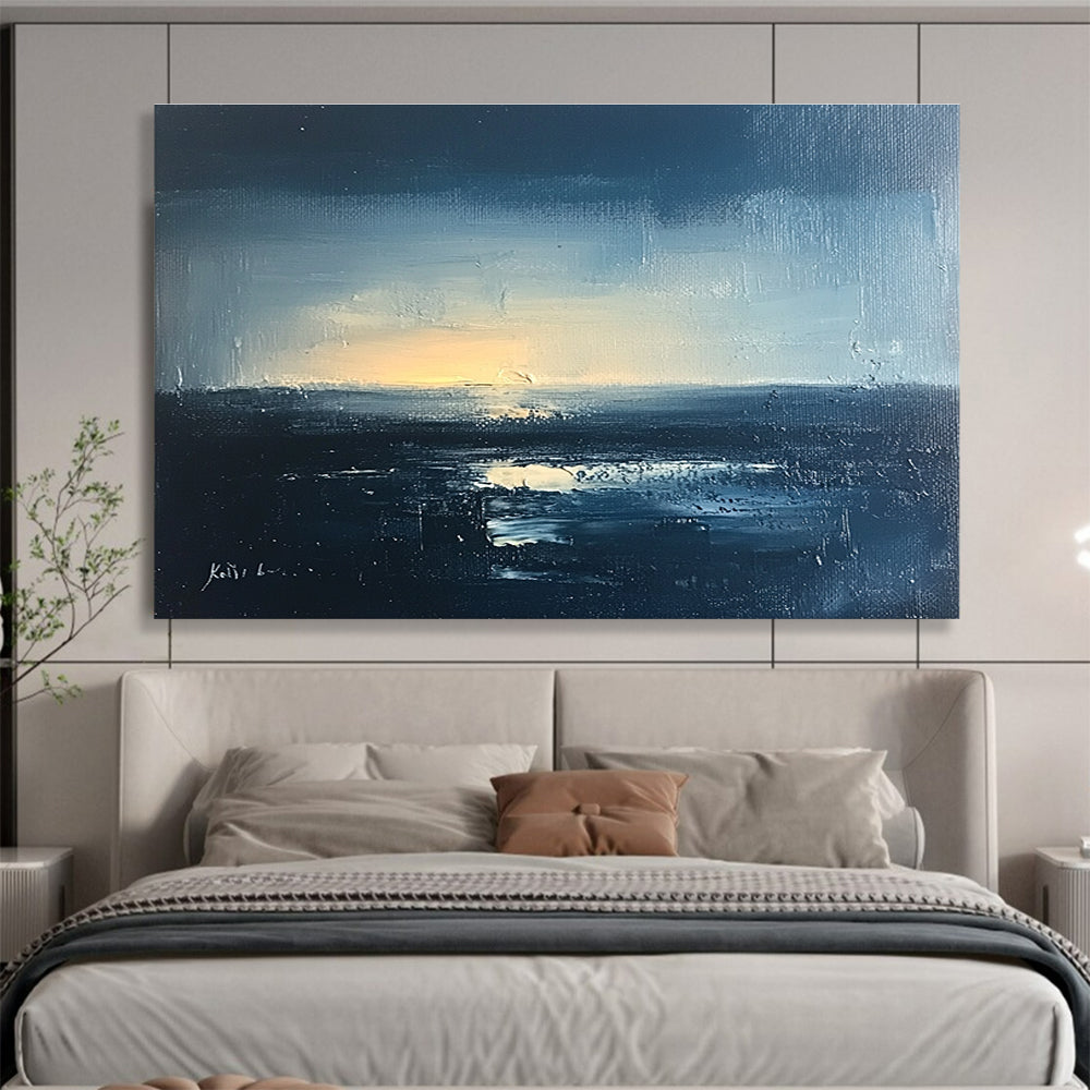 Dark Sea Sunset Art for Nautical - Themed Bar & Coastal Home Library SC068