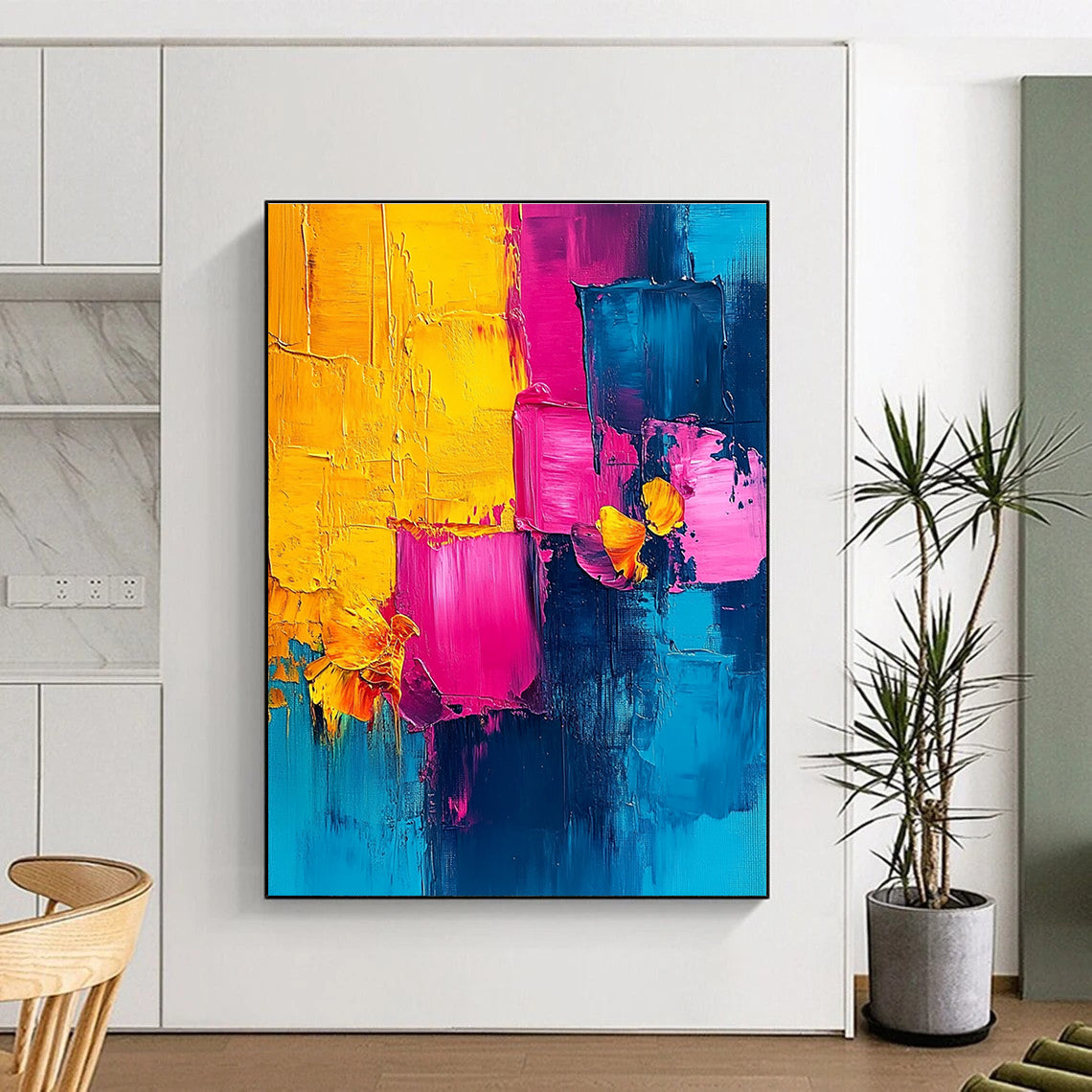 Bright Color Block and Flower Abstract for Cheerful Kitchen & Art Gallery Pop - Up STSC495