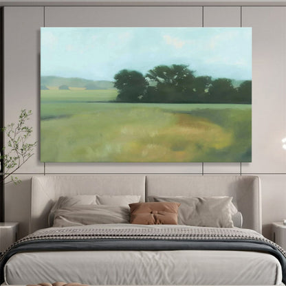Serene Field Landscape Art for Calming Yoga Studio DLZ2810