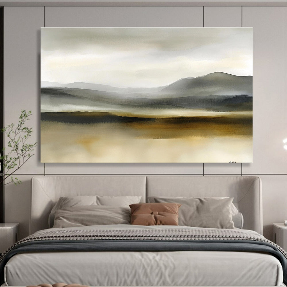 Monochrome Landscape Art for Minimalist Bedroom & Serene Meditation Room SC288