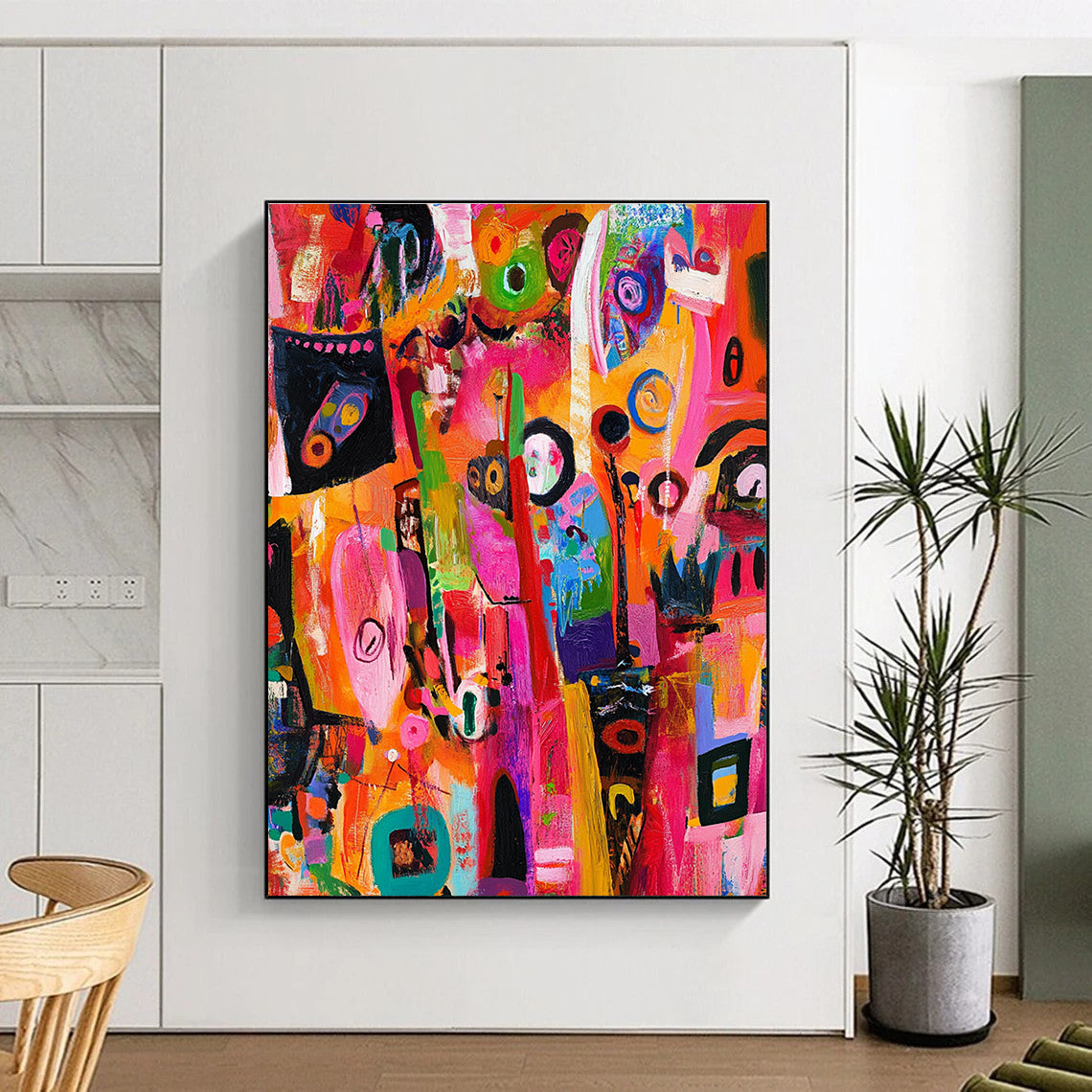 Colorful Abstract Chaos for Bohemian - Chic Restaurant & Creative Studio Break Area STSC1218