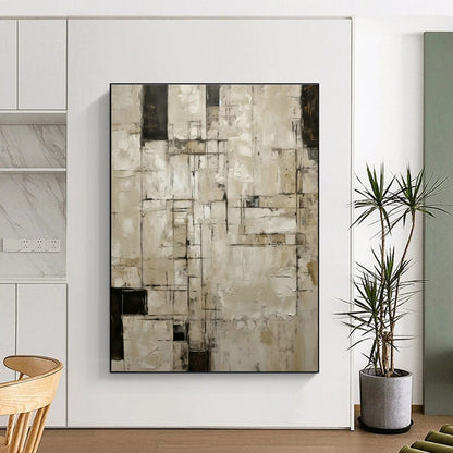 Vintage - Grey Geometric Abstract Art for Industrial Loft & Retro - Inspired Café DLZ1322