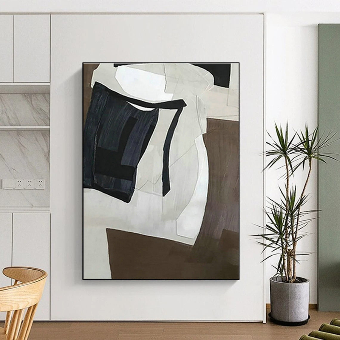 Minimalist Black - White Abstract for Contemporary Art Museum Gift Shop & Urban Micro - Apartment DLZ0879