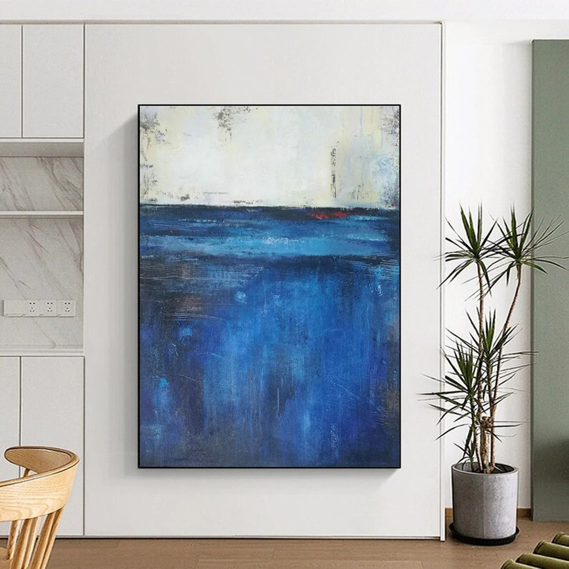 Coastal Abstract Horizon Art for Beach House Dining Room & Seaside Art Gallery DLZ2267