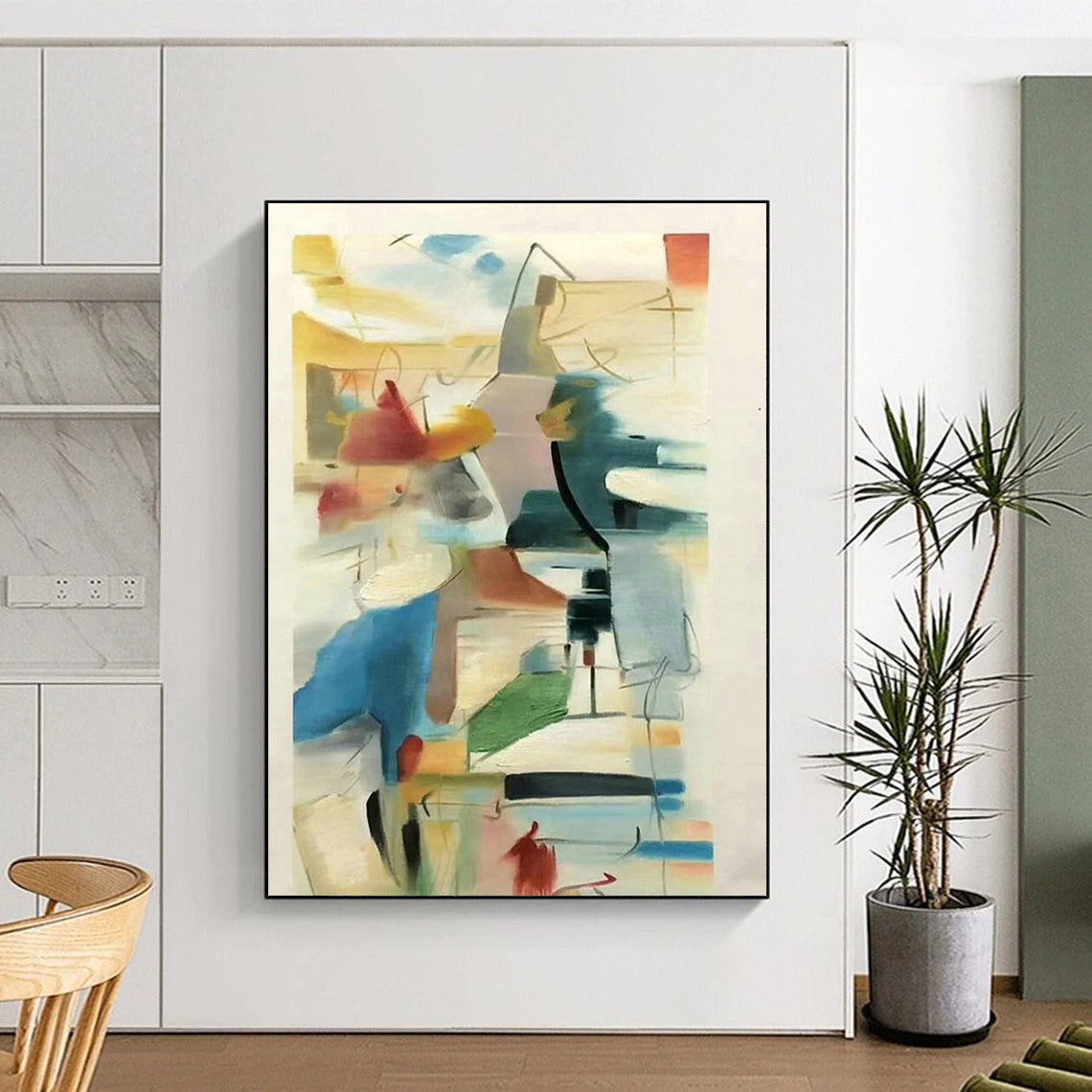 Colorful Lines Abstract Art for Creative Studio & Modern Café DLZ1450