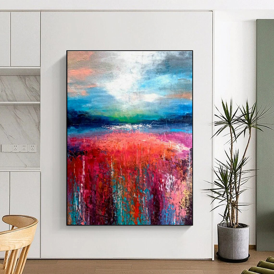 Colorful Landscape Oil Painting for Countryside Villa Living Rooms DLZ0011