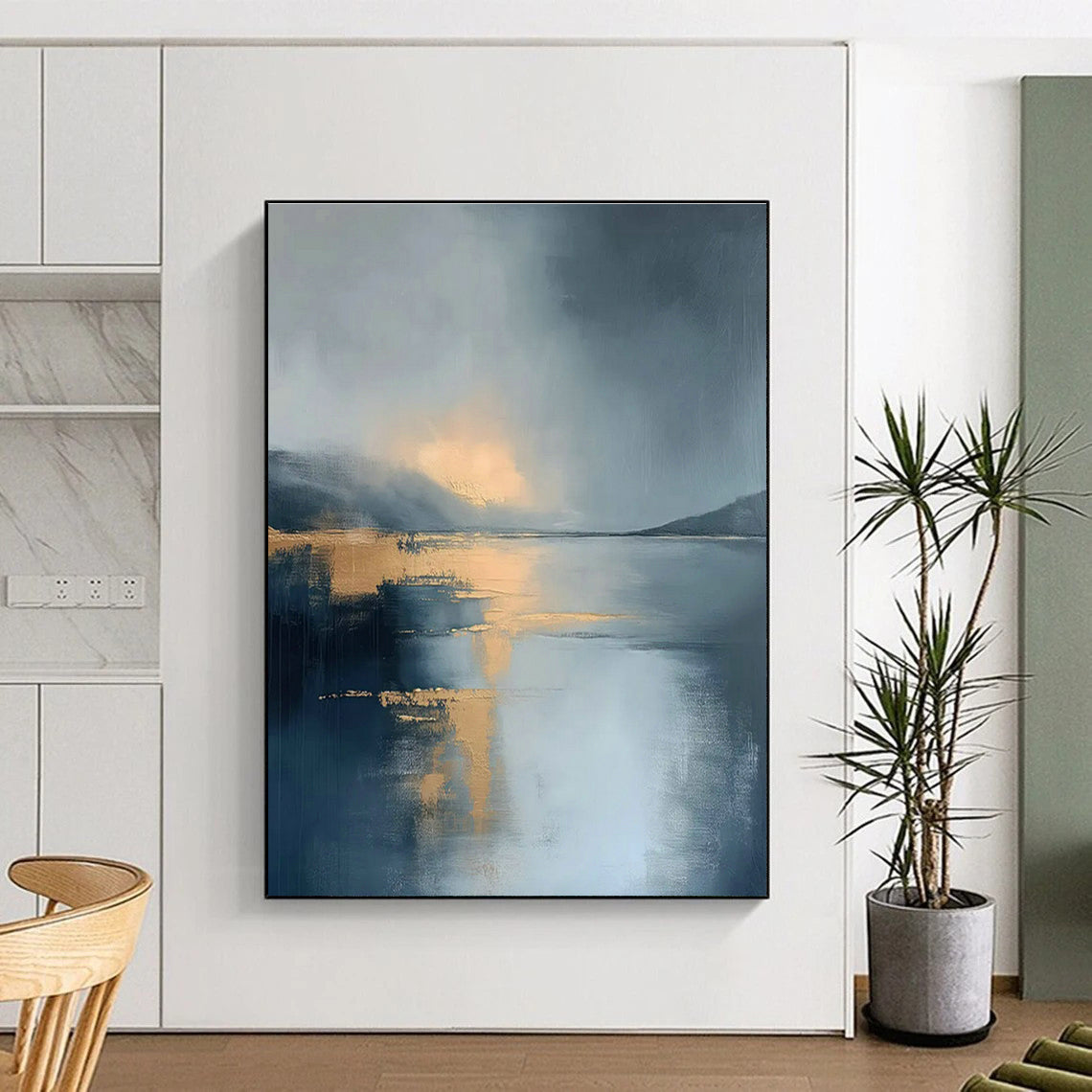 Golden - Glow Seascape Art for Luxury Beach Resort & Yacht Club Lounge DLZ1837