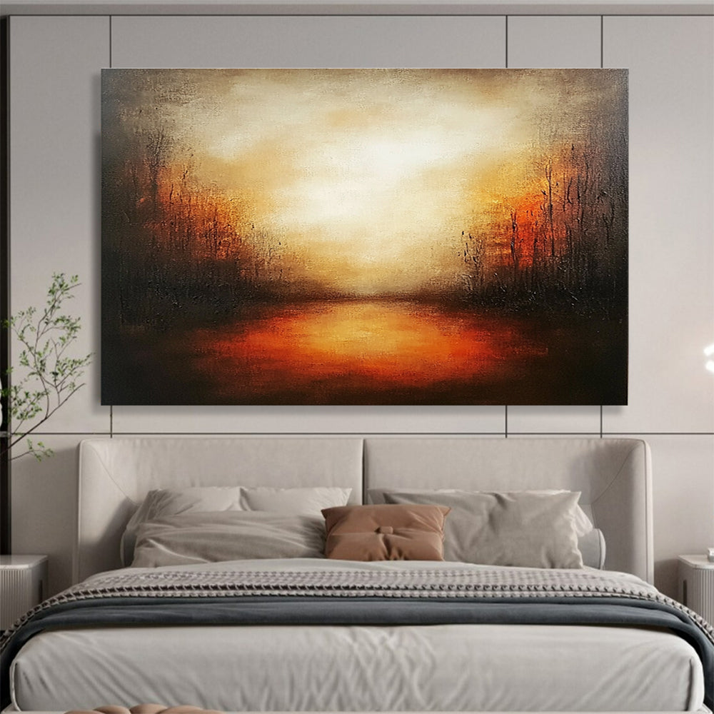 Dark Marsh Sunset Art for Rustic Hunting Lodge & Moody Literary Salon SC086