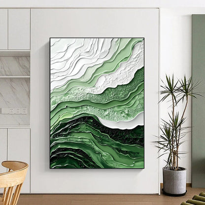 Textured Green and White Abstract for Nature - Inspired Spa & Eco - Friendly Home STSC445