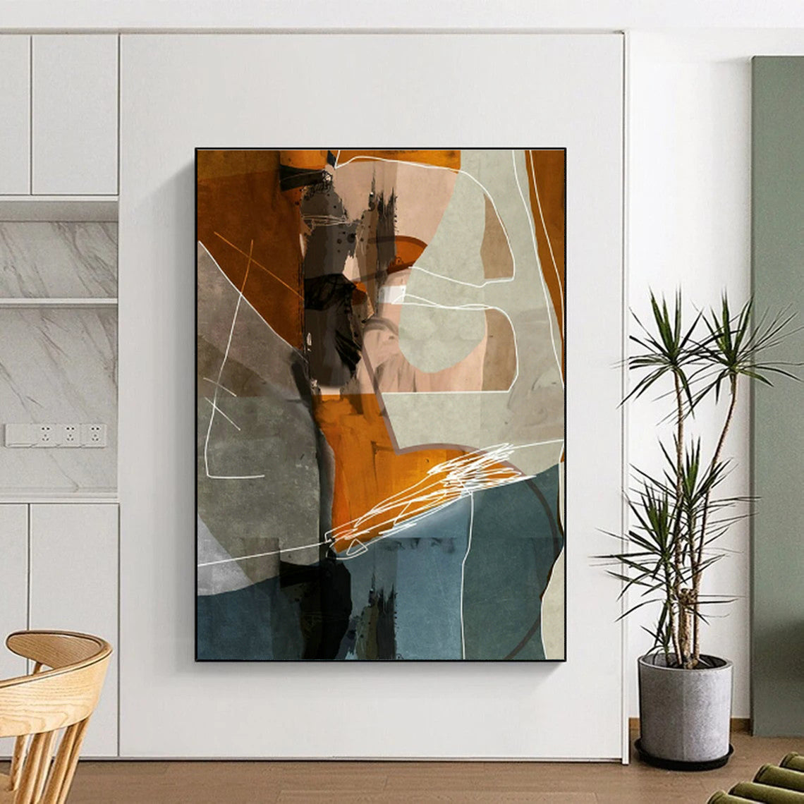 Orange - Geometric Abstract for Contemporary Art Gallery & Creative Studio Break Area DLZ0891