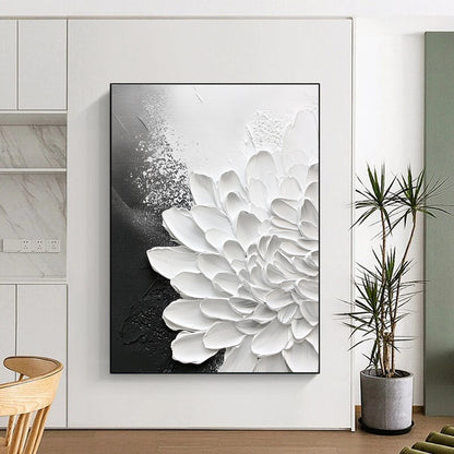 White Flower with Gray Accents for Modern Bedroom & Contemporary Living Room STSC518