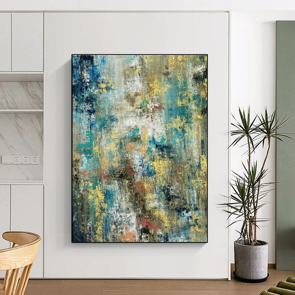 Colorful Pointillism - Style Abstract Art for Art Gallery Café Spaces DLZ0034