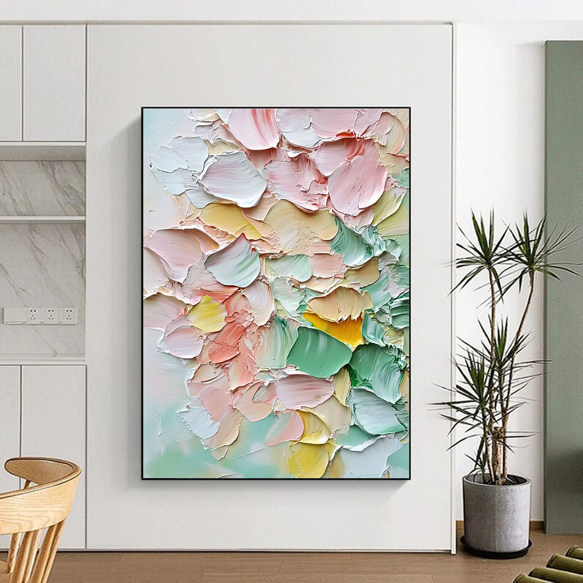 Colorful Textured Petals Art for Art Gallery Café & Bohemian - Style Bedroom STSC1398